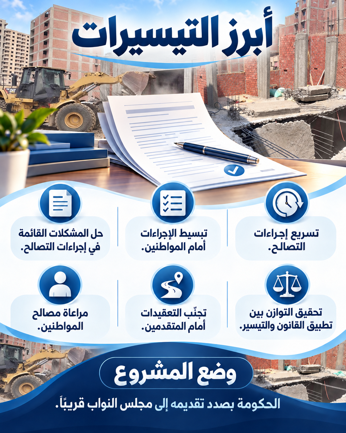 **تيسيرات مرتقبة بمشروع قانون "مخالفات البناء الجديد"**