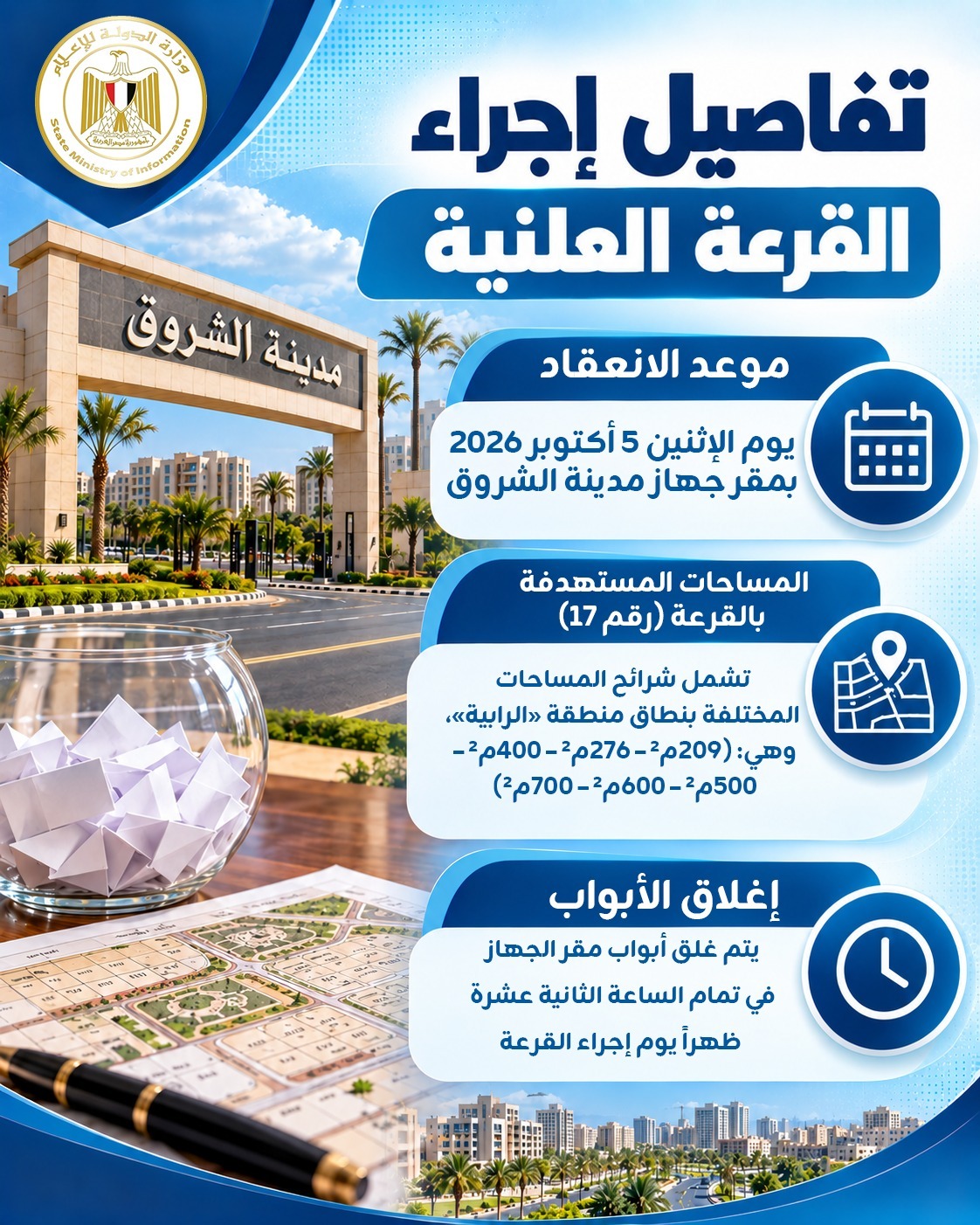 قرعة تسكين أراضي «الرابية» بالشروق.. الموعد الأوراق المطلوبة